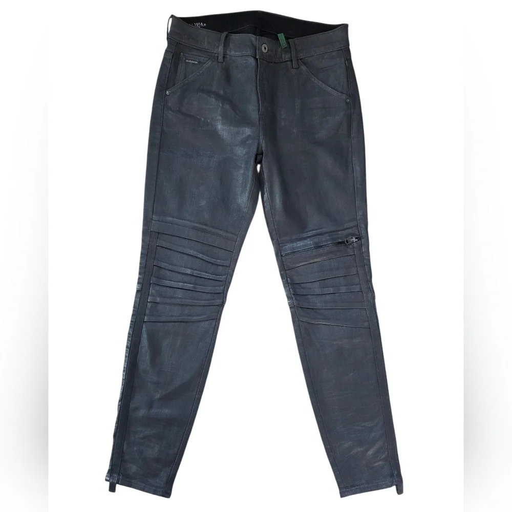 G-Star Raw 1914 3D Skinny Casual Jean Coated Black Womens 29/30 - Picture 3 of 12